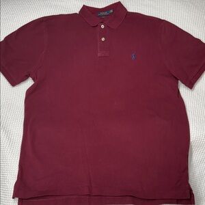 Polo by Ralph Lauren Men's Maroon Polo Shirt - Large